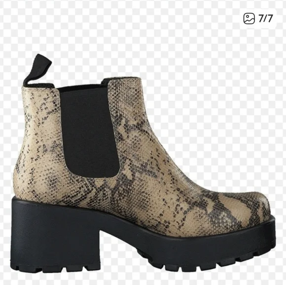 Vagabond Dioon Snakeskin Chelsea Boots Size 38 - Picture 7 of 8